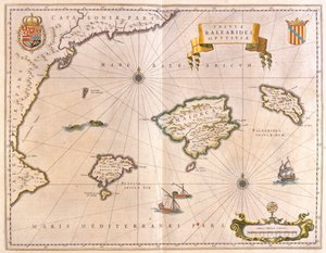 Mayorka, Minorka ve İbiza, Katalonya ve Valensiya kıyıları dahil, Willem Blaeu