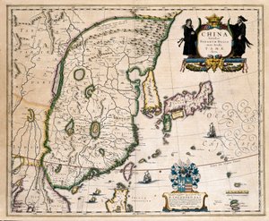 Çin, Japonya ve Kore haritası. (Oymak by Willem Blaeu