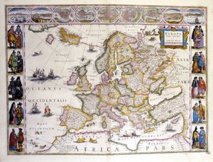 Avrupa haritası. Atlas, William Blaeu (1571 - 1638). Amsterdam 1635.