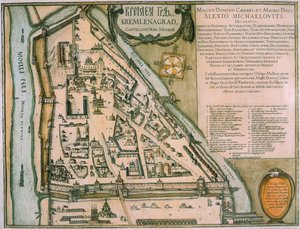 Moskova Kremlin Haritası Castellum Urbis Moskvae, Rusya, 1597