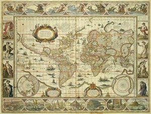 Yeni Dünya Haritası ve Hidrografik Harita, Willem Janszoon Blaeu (1571-1638), Amsterdam