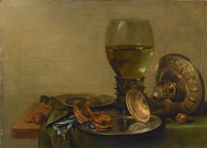 Gümüş Tazza ile Natürmort by Willem Claesz. Heda