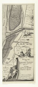 Schenckenschans Kuşatması (sağda), 1635 Belegeringe van Schencken-Schans, Her şeyin üstesinden gelme Forten ende Approchen / le Siege du Fort de schinc, Avecq toutes les Nouvelles Tahkimatı ve Yaklaşımları (nesne üzerindeki başlık)