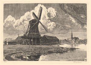 Yel Değirmeni de Bonte Tavuk by Willem Jansen (graveur) (signed by artist)