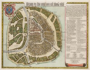 16. yüzyıla ait Moskova Kremlin Haritası Castellum Urbis Moskvae, 1662 by Willem Janszoon Blaeu