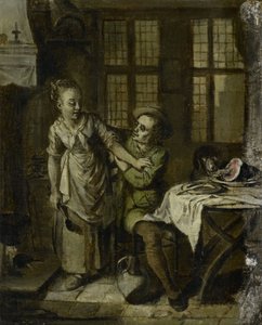 Mutfak İç Mekanında Gallant Sahnesi by Willem Joseph Laquy
