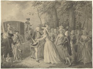 Prenses Wilhelmina'nın kardeşi Prusya Kralı III. Frederick ile Cleves'te buluşması, 1788