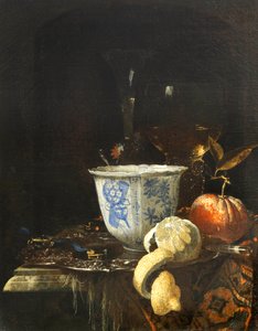 "Çin porselen kase ile natürmort" Tablo Willem Kalf (1619-1693) Tuval üzerine yağlı boya, 52.5x41.8 - Fondation Custodia by Willem Kalf