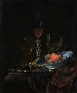 Şarap kadehi ve bir kase meyve, 1663 by Willem Kalf