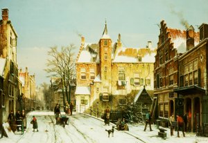 Kışın Hollanda Köyü by Willem Koekkoek