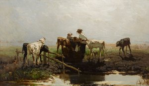 Felemenkçe: Yalaktaki buzağılar Yalaktaki buzağılar by Willem Maris