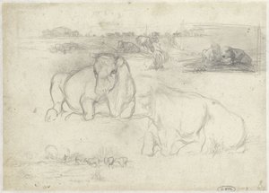 İnek çizimleri by Willem Maris