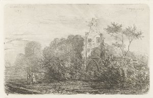 Harabe ve iki figürlü manzara by Willem Matthias Jan van Dielen