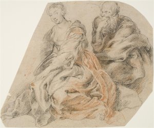 Genç bir kadın ve yaşlı bir adam. (Mary ve Joseph? Susanna ve iki yaşlıdan biri mi?) by Willem Panneels
