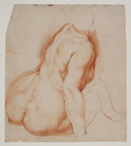 Periler ve Satirler Meyve Topluyor. Orta ön planda oturan perisi by Willem Panneels