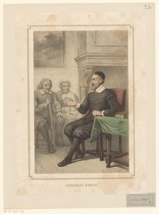 Leonardus Marius van der Goes bir erkeğe ve bir kadına hitap ediyor Leonardus Marius (nesne üzerindeki başlık) by Willem Pieter Hoevenaar