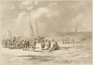 Balıkçılar ile plaj by Willem Pieter Hoevenaar