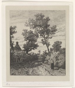 Köy yolunda çiftçi by Willem Roelofs (I)