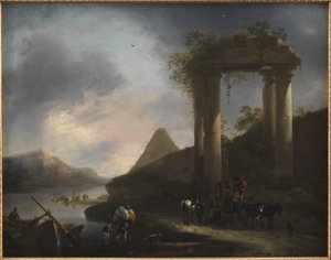 Klasik Kalıntılar ile İtalyan Manzarası by Willem Schellinks