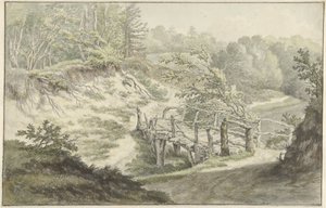 Ahşap köprü ile kumul manzara by Willem Uppink