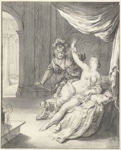 Tarquinius, Lucretia'yı tehdit ediyor by Willem Van Mieris