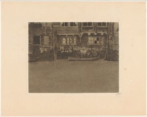Dordrecht'teki Voorstraat 463, 461 ve 459'un arka cepheleri by Willem Witsen (signed by artist)