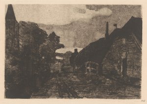 Diepenheim'da köy yolu by Willem Witsen (signed by artist)