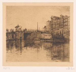 Amsterdam'daki Kraansluis'in görünümü by Willem Witsen (signed by artist)
