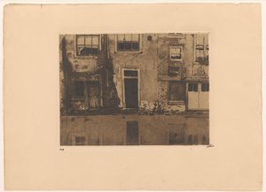 Amsterdam'daki Zeedijk'in arkadan görünümü by Willem Witsen (signed by artist)