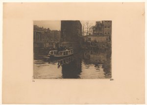 Amsterdam'daki Montelbaanstoren'deki devralmanın görünümü by Willem Witsen (signed by artist)