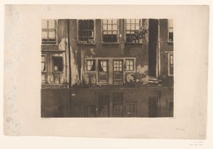 Amsterdam'daki Oudezijds Achterburgwal'daki evler by Willem Witsen (signed by artist)
