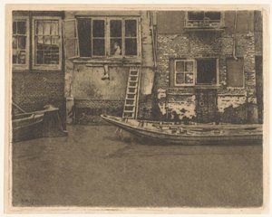 Dordrecht'teki Voorstraat 463, 465 ve 467'nin arka cepheleri by Willem Arnoldus Witsen