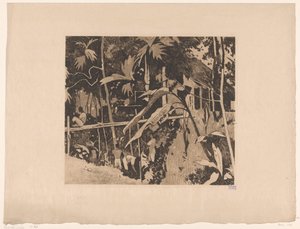 Buitenzorg'da bitki örtüsü ve dar bir köprü by Willem Arnoldus Witsen