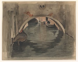 Venedik'te bir kemer köprünün altında görüntüleyin by Willem Arnoldus Witsen