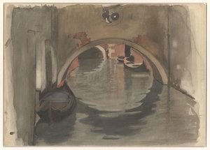 Venedik'te bir kemer köprünün altında görüntüleyin by Willem Arnoldus Witsen