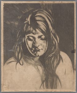 Gevşek saçlı bir kadının başı by Willem Arnoldus Witsen
