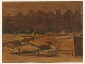 Karda bir Amsterdam rıhtımında depolar by Willem Arnoldus Witsen