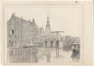 Montelbaanstoren ile şehir manzarası by Willem Arnoldus Witsen