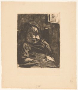 Bir şekerleme ile oturan çocuk by Willem Arnoldus Witsen