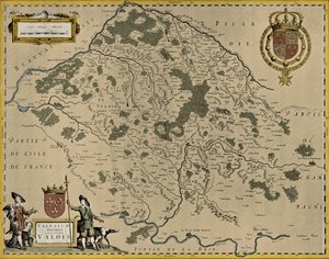 Valois Haritası by Willem and Joan (1596 1673) Blaeu