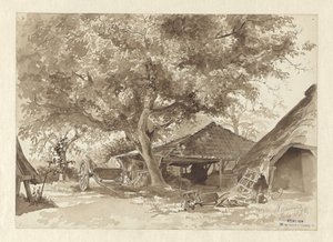 Uzun ağaçların altında zımparalama by Willem de Haas Hemken
