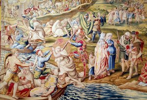 Tunus'un İmparator Charles V tarafından fethi: İspanyol birliklerinin 1535'te kadınlara uyguladığı şiddet (goblen)