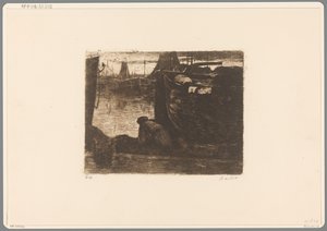 Adam bir liman rıhtımında Rıhtımda (orijinal başlık) by Willem de Zwart (signed by artist)