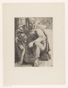 köpek ile avcı by Willem van Konijnenburg (signed by artist)