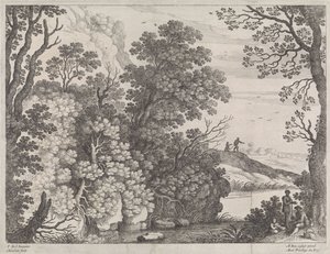 orman manzarası İtalyan manzaraları (dizi başlığı) by Willem van Nieulandt (II)