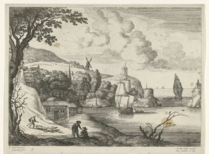 Bir koyda köy İtalyan manzaraları (dizi başlığı) by Willem van Nieulandt (II)