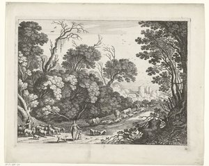 sürü ile çobanlar İtalyan manzaraları (dizi başlığı) by Willem van Nieulandt (II)