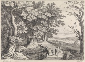 İbrahim ve İshak ile Manzara İtalyan manzaraları (dizi başlığı) by Willem van Nieulandt (II)