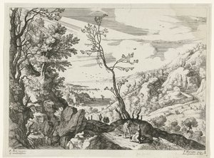 Yahuda ve Tamar ile manzara İtalyan manzaraları (dizi başlığı) by Willem van Nieulandt (II)