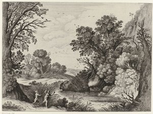 Pan ve Syrinx ile Manzara by Willem van Nieulandt (II)